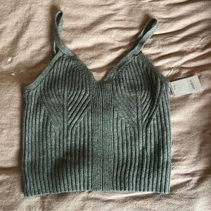 Auden Gray Ribbed Crop Top